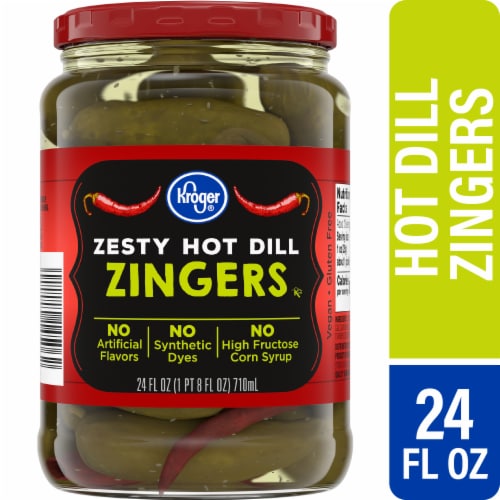 Kroger® Zesty Hot Dill Zingers Pickles Perspective: front