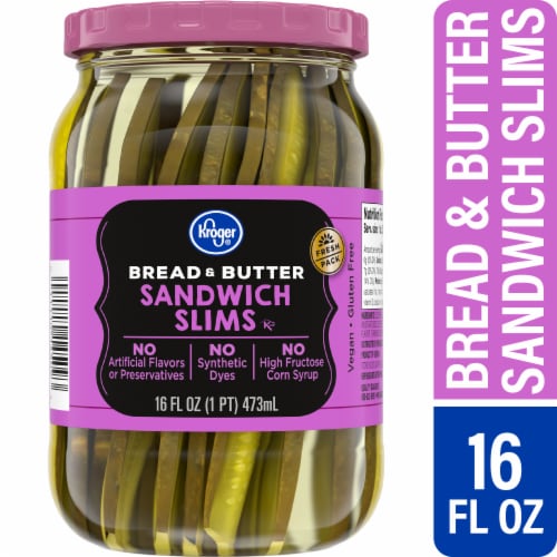 Kroger® Bread & Butter Sandwich Slims Pickles Perspective: front