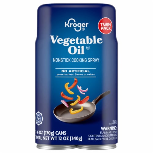 Kroger® Nonstick Vegetable Oil Cooking Spray Twin Pack Perspective: front