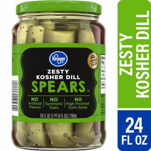 Kroger® Zesty Kosher Dill Spears Perspective: front