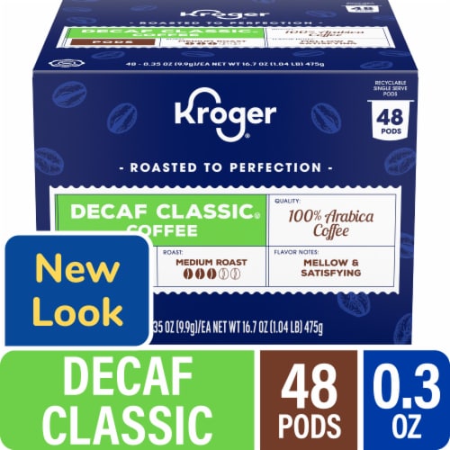 Kroger® Decaf Classic Medium Roast Coffee Pods Perspective: front