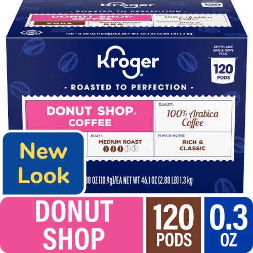 Kroger Donut Shop Medium Roast Coffee Pods BIG DEAL! Perspective: front