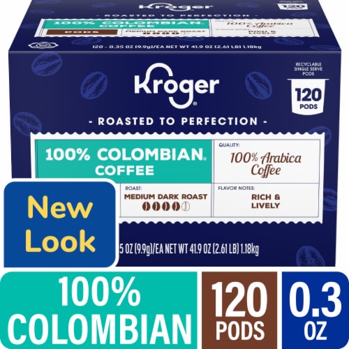 Kroger® 100% Colombian Medium Dark Roast Coffee Pods Perspective: front