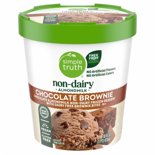 Simple Truth® Chocolate Brownie Almond Milk Frozen Dessert Pint Perspective: front
