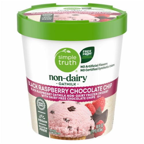 Simple Truth® Non Dairy Oatmilk Black Raspberry Chocolate Chip Frozen Dessert Pint Perspective: front