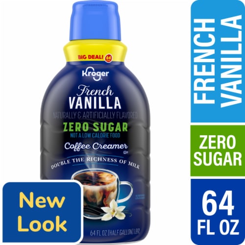 Kroger® Zero Sugar French Vanilla Coffee Creamer BIG DEAL! Perspective: front