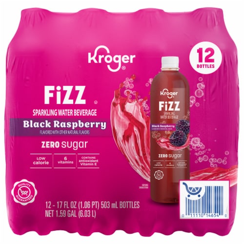 Kroger® Fizz Zero Sugar Black Raspberry Sparkling Water Perspective: front