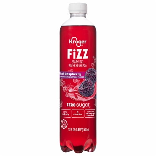 Kroger® Zero Sugar Black Raspberry Fizz Sparkling Water Perspective: front