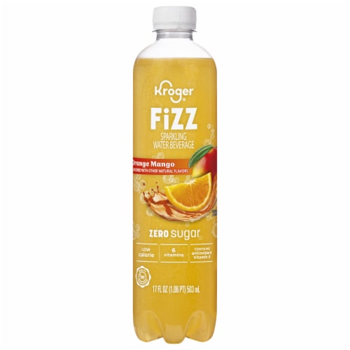 Kroger® Zero Sugar Orange Mango Fizz Sparkling Water Perspective: front