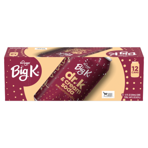 Kroger® Big K® Dr. K & Cream Soda Cans Perspective: front