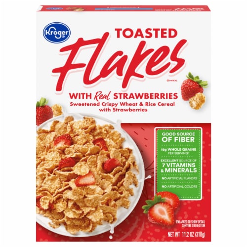 Kroger® Toasted Flakes Cereal with Real Strawberries Perspective: front