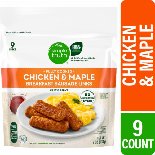 Simple Truth® Chicken and Maple Breakfast Sausage Links Perspective: front