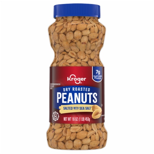Kroger® Dry Roasted Salted with Sea Salt Peanuts Perspective: front
