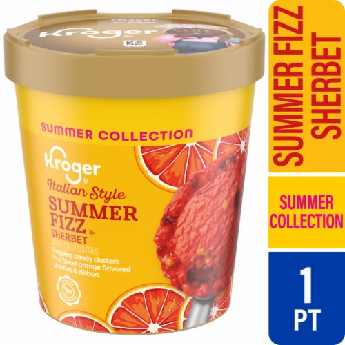 Kroger® Summer Collection Italian Style Summer Fizz Blood Orange Sherbet Pint Perspective: front