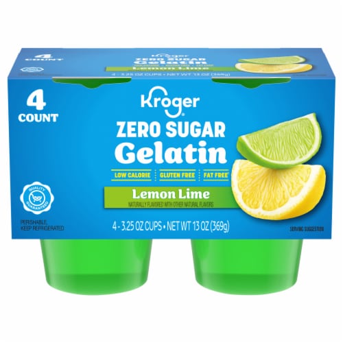 Kroger Zero Sugar Lemon Lime Gelatin Snack Multipack Perspective: front