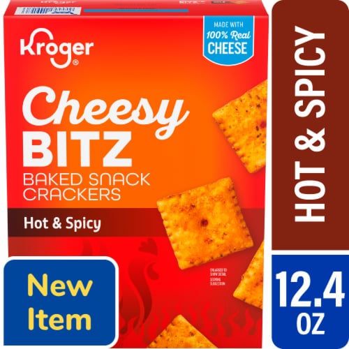 Kroger® Bitz Hot and Spicy Cheese Crackers Perspective: front