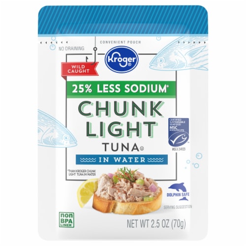 Kroger® Less Sodium Chunk Light Tuna Perspective: front