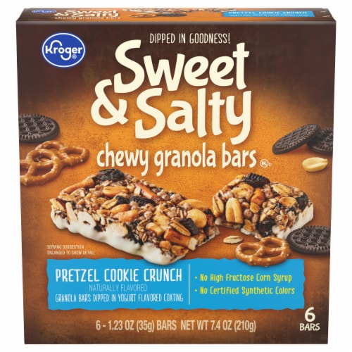 Kroger® Sweet & Salty Pretzel Cookie Crunch Chewy Granola Bars Perspective: front