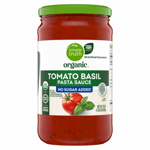 Simple Truth Organic® No Sugar Added Tomato Basil Pasta Sauce Perspective: front