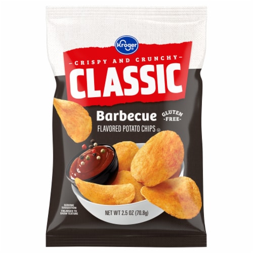 Kroger® Classic Barbecue Flavored Potato Chips Single-Serve Bag Perspective: front