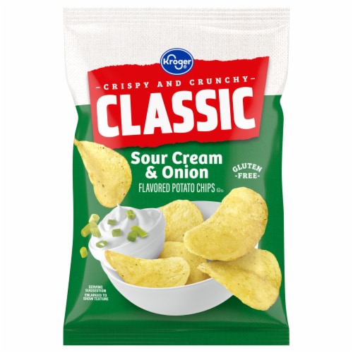 Kroger® Sour Cream and Onion Potato Chips Perspective: front