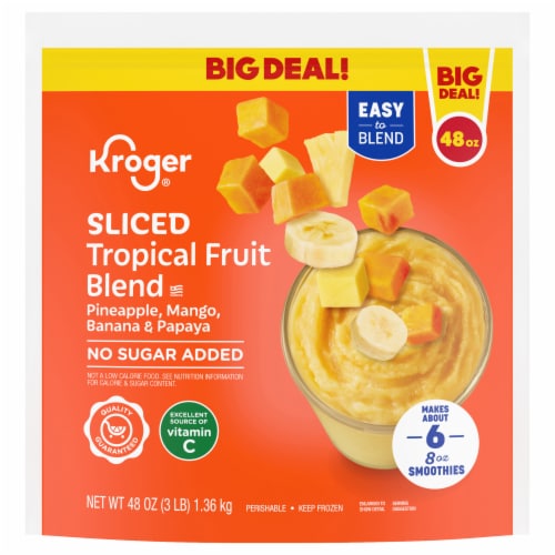 Kroger® No Sugar Added Sliced Tropical Fruit Blend Smoothie BIG DEAL! Perspective: front