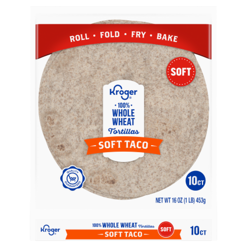 Kroger® 100% Whole Wheat Tortillas Soft Taco Perspective: front
