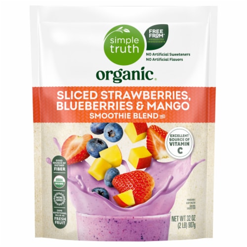 Simple Truth Organic® Sliced Strawberries Blueberries & Mango Blend Smoothie Perspective: front