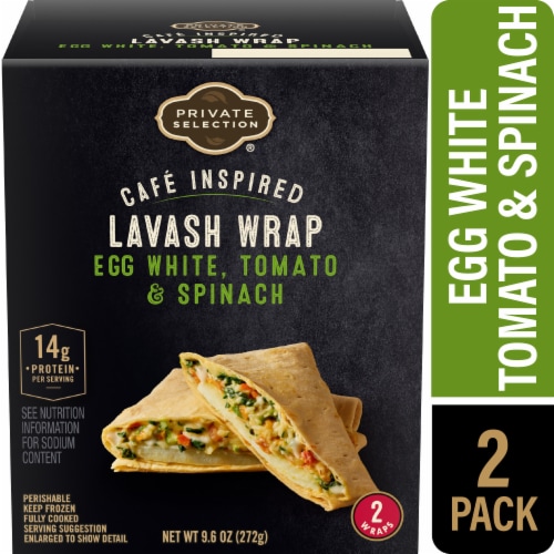Private Selection® Cafe Inspired Egg White Tomato and Spinach Lavash Wrap Perspective: front