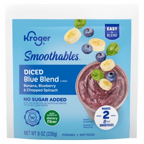 Kroger® Smoothables™ No Sugar Added Diced Blue Blend Smoothie Perspective: front