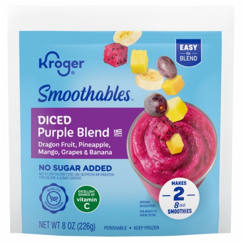 Kroger® Smoothables™ No Sugar Added Diced Purple Blend Smoothie Perspective: front