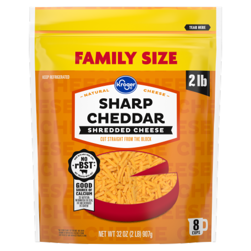 Kroger® Sharp Cheddar Shredded Cheese Perspective: front
