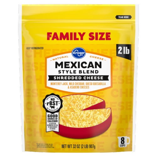 Kroger® Family Size Mexican Style Shredded Cheese Perspective: front