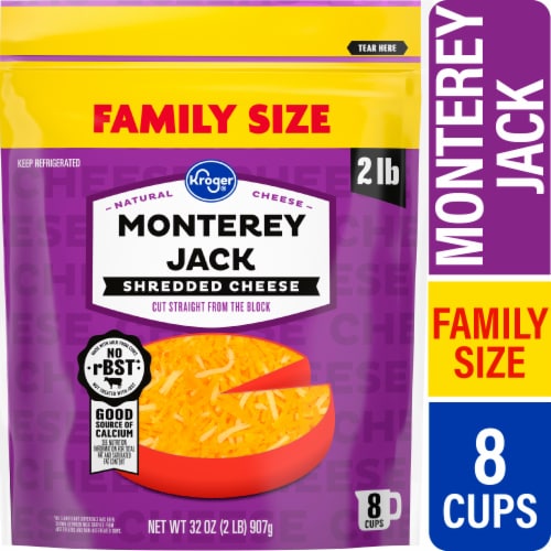 Kroger® Natural Monterey Jack Shredded Cheese Family Size Perspective: front