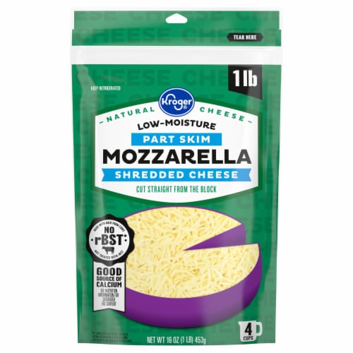 Kroger® Low Moisture Part Skim Mozzarella Shredded Cheese Perspective: front