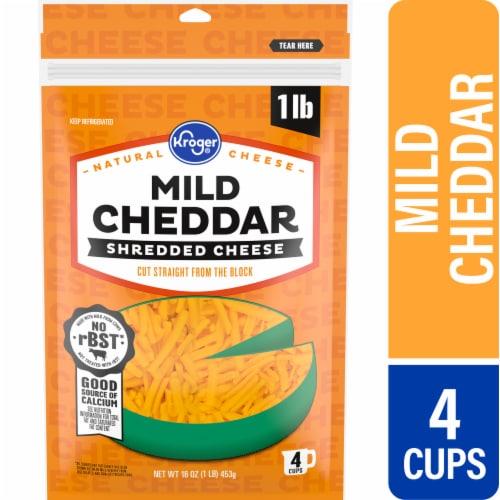 Kroger® Mild Cheddar Shredded Cheese Perspective: front