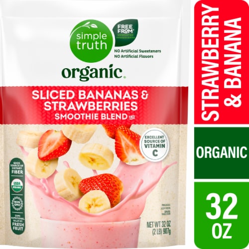 Simple Truth Organic® Sliced Bananas and Strawberries Smoothie Blend Perspective: front