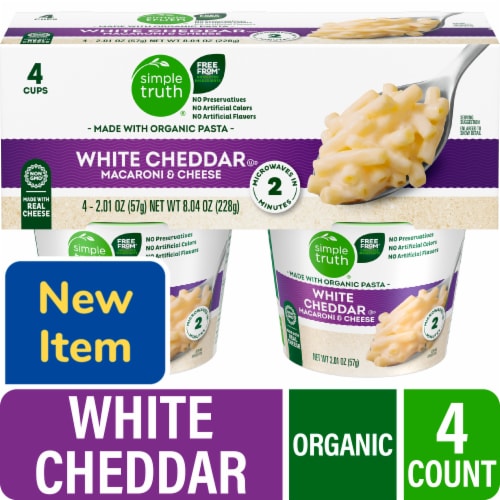 Simple Truth® White Cheddar Macaroni and Cheese Cups Perspective: front