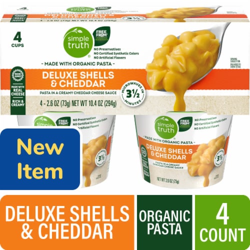 Simple Truth® Cheddar and Deluxe Shells Macaroni and Cheese Cups Perspective: front