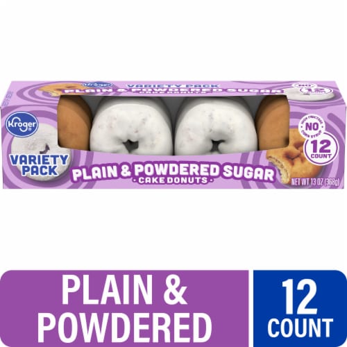Kroger® Plain & Powdered Cake Donuts Perspective: front