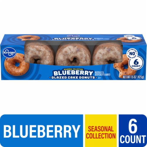 Kroger® Blueberry Glazed Cake Donuts Perspective: front