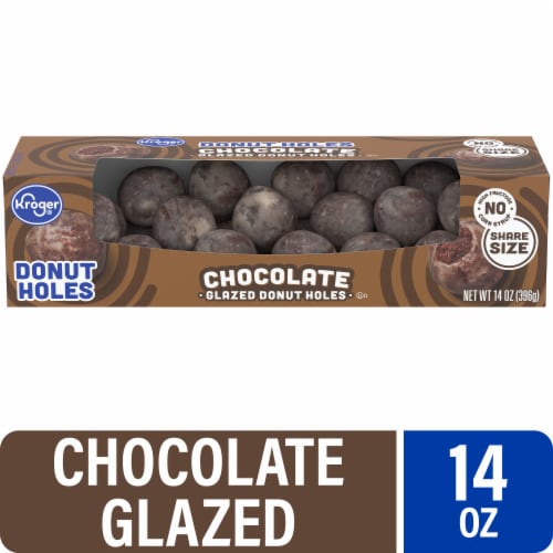 Kroger®  Glazed Chocolate Donut Holes Perspective: front