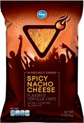 Kroger® Spicy Nacho Cheese Tortilla Chips Perspective: front