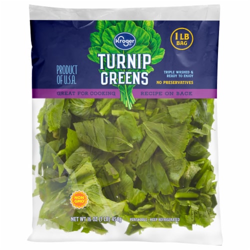Kroger® Turnip Greens Bag Perspective: front