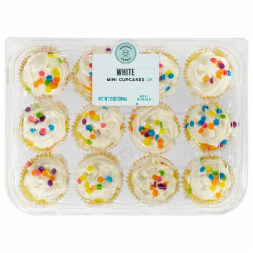 Bakery Fresh Goodness Mini Vanilla Confetti Birthday Cupcakes Perspective: front