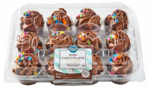 Bakery Fresh Goodness Mini Chocolate Confetti Birthday Cupcakes Perspective: front