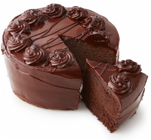 Bakery Fresh Goodness Double Layer Chocolate Fudge Iced Cake Perspective: front
