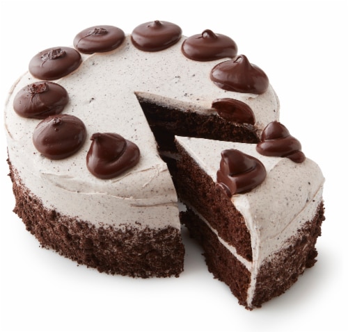 Bakery Fresh Goodness Double Layer Chocolate Cake with Cookies-n-Cream Icing Perspective: front