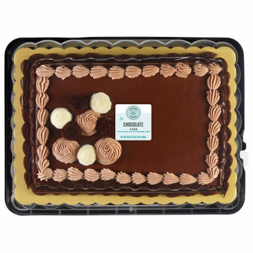 Bakery Fresh Goodness Chocolate Cake With Chocolate Icing Perspective: front
