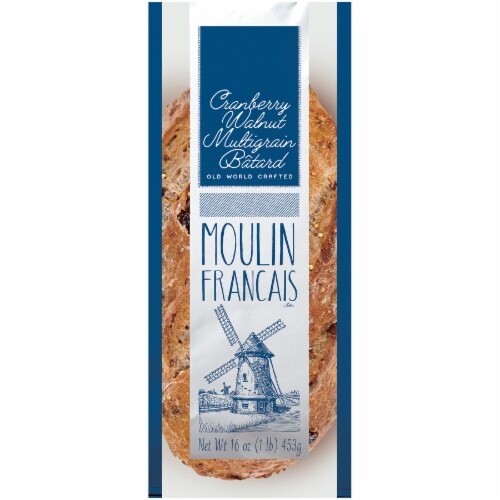 Moulin Francais™ Cranberry Walnut Multigrain Batard Perspective: front
